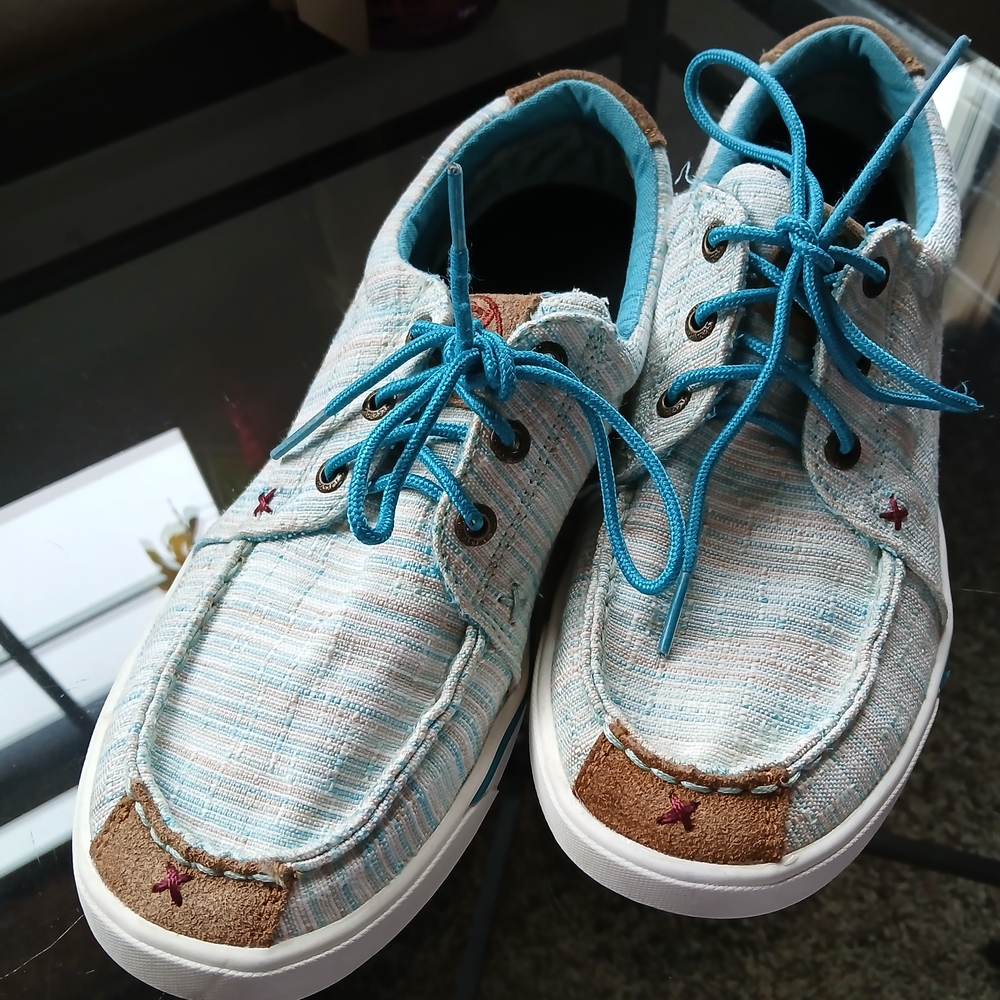 Twisted X Light Blue and Brown Sneakers